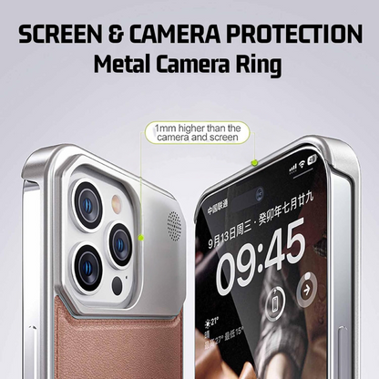 URBANGRIP Metal Case Leather Back [Aviation Aluminum Alloy] Ultra-Thin Frameless Slim Lightweight Heat Dissipation Cooling Camera Cover Protective Cases