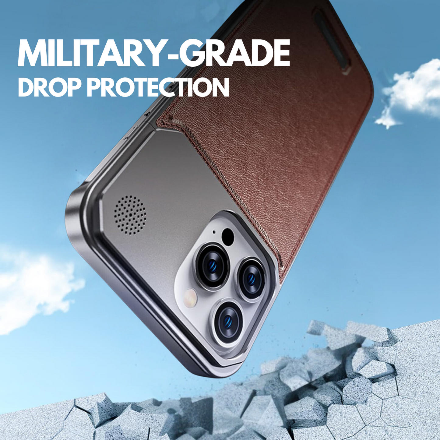 URBANGRIP Metal Case Leather Back [Aviation Aluminum Alloy] Ultra-Thin Frameless Slim Lightweight Heat Dissipation Cooling Camera Cover Protective Cases