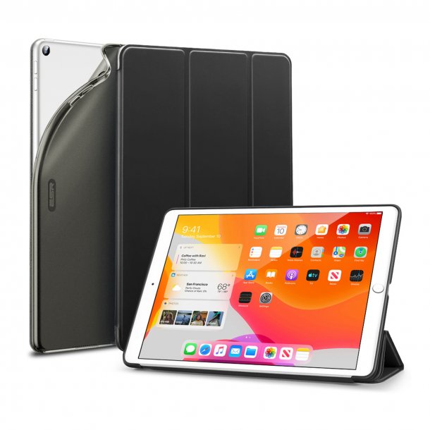iPad 10.2 (2019-2021) (7th-9th Gen) ESR Black Rebound/w Flap Slim Case