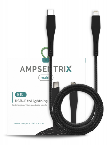 Non-MFI Lightning to USB Type C Cable (Matrix) (Black)
